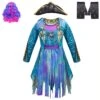Girls Uma Costume Tassel Dress Hat And Colorful Wig For Halloween Cosplay