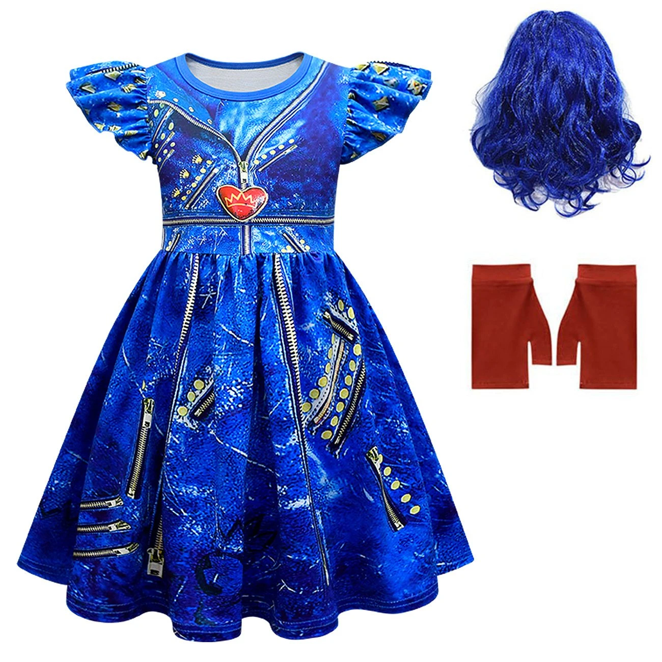 Kids Evie Dress Princess Cosplay Costume Evie Wig Gloves And Dress For Halloween Carnival 1 Kids Evie Dress Princess Cosplay Costume Evie Wig Gloves And Dress For Halloween Carnival