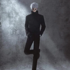 Adult Gojo Outfit JJK Satoru Gojo Black Costume With Wig Blinder And Glasses -Children Toys Sale jujutsu kaisen cosplay costume 14