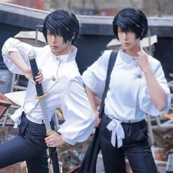 Adult Yuta Okkotsu Costume White JJK Cosplay Outfit Shirt Pants And Belt Full Set