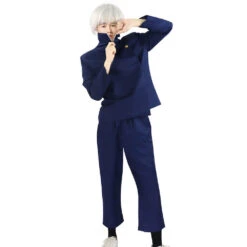 Adult Inumaki Toge Costume JJK Blue Outfit Jacket Pants And Wig Full Set