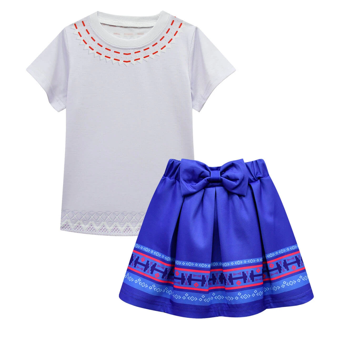 Girls Luisa Madrigal White T-shirt Blue Skirt Suit Party Carnival Hallowen Costume For Kids Age 2+ 2 Girls Luisa Madrigal White T-shirt Blue Skirt Suit Party Carnival Hallowen Costume For Kids Age 2+ - Image 2