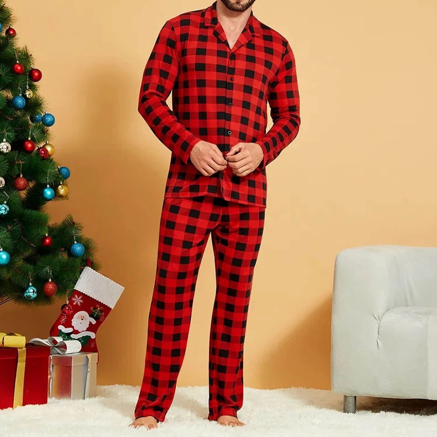 Kids Adult Christmas Costume New Year Long Sleeve Family Matching Outfits Sleepwear 4 Kids Adult Christmas Costume New Year Long Sleeve Family Matching Outfits Sleepwear - Image 4