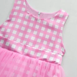 Girls Pink Dress Plaid Lace Ball Gown Party Costume With Accessories For Age 2T-8 -Children Toys Sale kids barbie dress 6 4dbb08c5 5b84 46b6 be69 3a702f8e8701