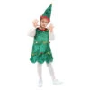 Kids Christmas Tree Costume Green Xmas Dress Hat And White Pantyhose For Girls