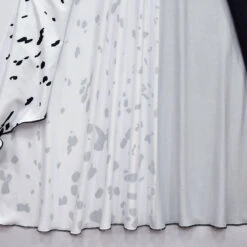 Kids Black/ White Costume Halloween Spotted Jumpsuit With Cloak Full Set For Cosplay -Children Toys Sale kids cruella de vil costume 4