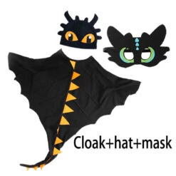 Kids Dragon Cloak With Hat Mask 3pcs Dinosaur Cosplay Costume Cape For Halloween Party -Children Toys Sale kids dinosaur cloak costume 8