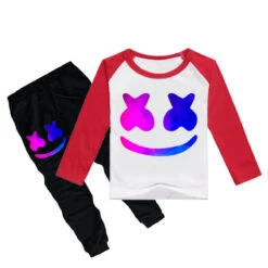 Boys Girls DJ Marshmallo Costume Smile Face Casual Tops And Pants 2pcs Sweatshirt Suit For Kids 8 Boys Girls DJ Marshmallo Costume Smile Face Casual Tops And Pants 2pcs Sweatshirt Suit For Kids -Children Toys Sale kids dj marshmello costume 1