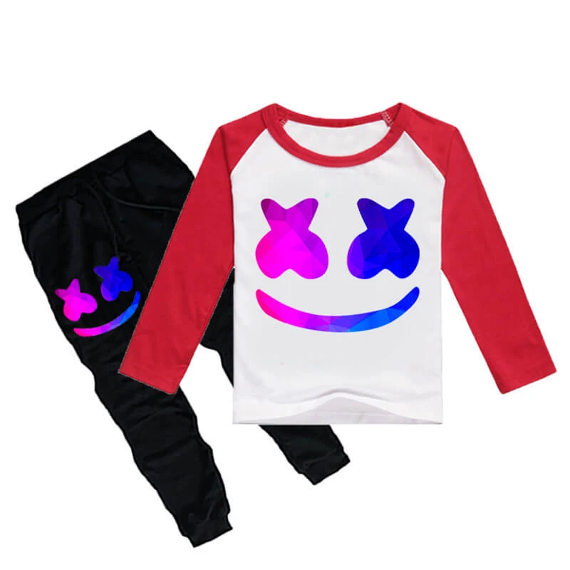 Boys Girls DJ Marshmallo Costume Smile Face Casual Tops And Pants 2pcs Sweatshirt Suit For Kids 3 Boys Girls DJ Marshmallo Costume Smile Face Casual Tops And Pants 2pcs Sweatshirt Suit For Kids - Image 3