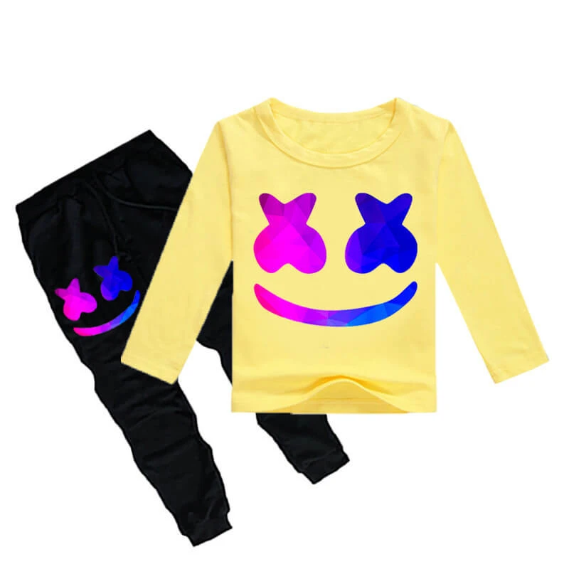 Boys Girls DJ Marshmallo Costume Smile Face Casual Tops And Pants 2pcs Sweatshirt Suit For Kids 4 Boys Girls DJ Marshmallo Costume Smile Face Casual Tops And Pants 2pcs Sweatshirt Suit For Kids - Image 4
