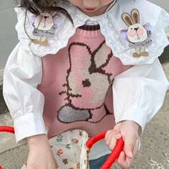 Kids Easter Costume Bunny Short Sleeve Sweater And Shirt 2pcs Clothes Set Girls Cute Bunny Outfit -Children Toys Sale kids easter costume bunny outfit 2