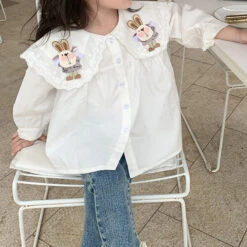 Kids Easter Costume Bunny Short Sleeve Sweater And Shirt 2pcs Clothes Set Girls Cute Bunny Outfit -Children Toys Sale kids easter costume bunny outfit 6