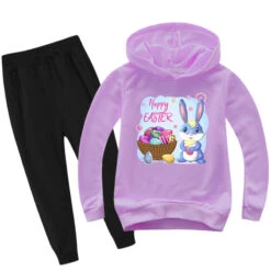 Kids Easter Hoodie Pants Cute Bunny With Eggs Casual Costume Two Piece Set Boys Girls Easter Outfit -Children Toys Sale kids easter outfit 3