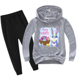 Kids Easter Hoodie Pants Cute Bunny With Eggs Casual Costume Two Piece Set Boys Girls Easter Outfit -Children Toys Sale kids easter outfit 4