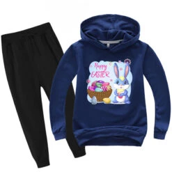Kids Easter Hoodie Pants Cute Bunny With Eggs Casual Costume Two Piece Set Boys Girls Easter Outfit -Children Toys Sale kids easter outfit 5