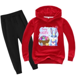 Kids Easter Hoodie Pants Cute Bunny With Eggs Casual Costume Two Piece Set Boys Girls Easter Outfit -Children Toys Sale kids easter outfit 6