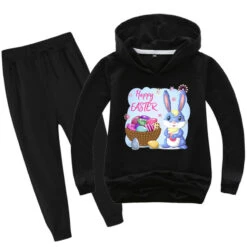 Kids Easter Hoodie Pants Cute Bunny With Eggs Casual Costume Two Piece Set Boys Girls Easter Outfit -Children Toys Sale kids easter outfit 7