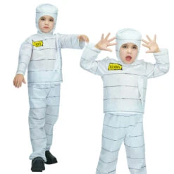 Children Halloween Cosplay Costume Under Wraps Boys Girls Ghost Horror Outfit For Halloween Party -Children Toys Sale kids halloween mummy costume 2