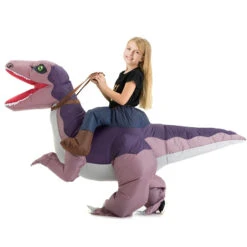 Children Inflatable Ride-on Dinosaur Costume Blow Up Dragon Riding Funny Costume For Boys Girls -Children Toys Sale kids inflatable ride on dinosaur costume 1