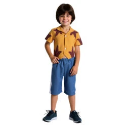 Kids Jumba Jookiba Costume Yellow T-shirt And Blue Shorts 2pcs Suit For Cosplay