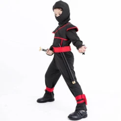 Kids Ninja Costume Black Outfit For Halloween Dress Up Party 2-8T -Children Toys Sale kids ninja costume 1