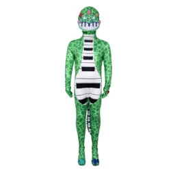 Kids Dinosaur Costume Boys Girls The Piano Dino Green Jumpsuit With Helmet For Dress Up Party
