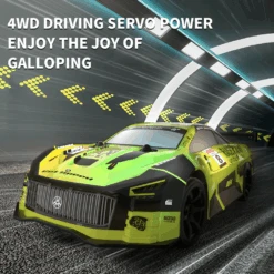 Kids Remote Control Drift Car 4WD RC Drift Stunt Car With LED Lights Glow, 14KM/H High-Speed, RC Toy Cars For Boys 4 5 6 7 8 9 10 -Children Toys Sale kids rc drift car 1