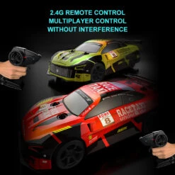 Kids Remote Control Drift Car 4WD RC Drift Stunt Car With LED Lights Glow, 14KM/H High-Speed, RC Toy Cars For Boys 4 5 6 7 8 9 10 -Children Toys Sale kids rc drift car 4