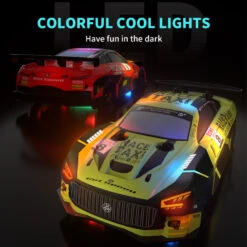 Kids Remote Control Drift Car 4WD RC Drift Stunt Car With LED Lights Glow, 14KM/H High-Speed, RC Toy Cars For Boys 4 5 6 7 8 9 10 -Children Toys Sale kids rc drift car 7