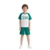 Kids Players Costume Game Cosplay Green T-shirt And Shorts 2pcs Suit For Boys Girls