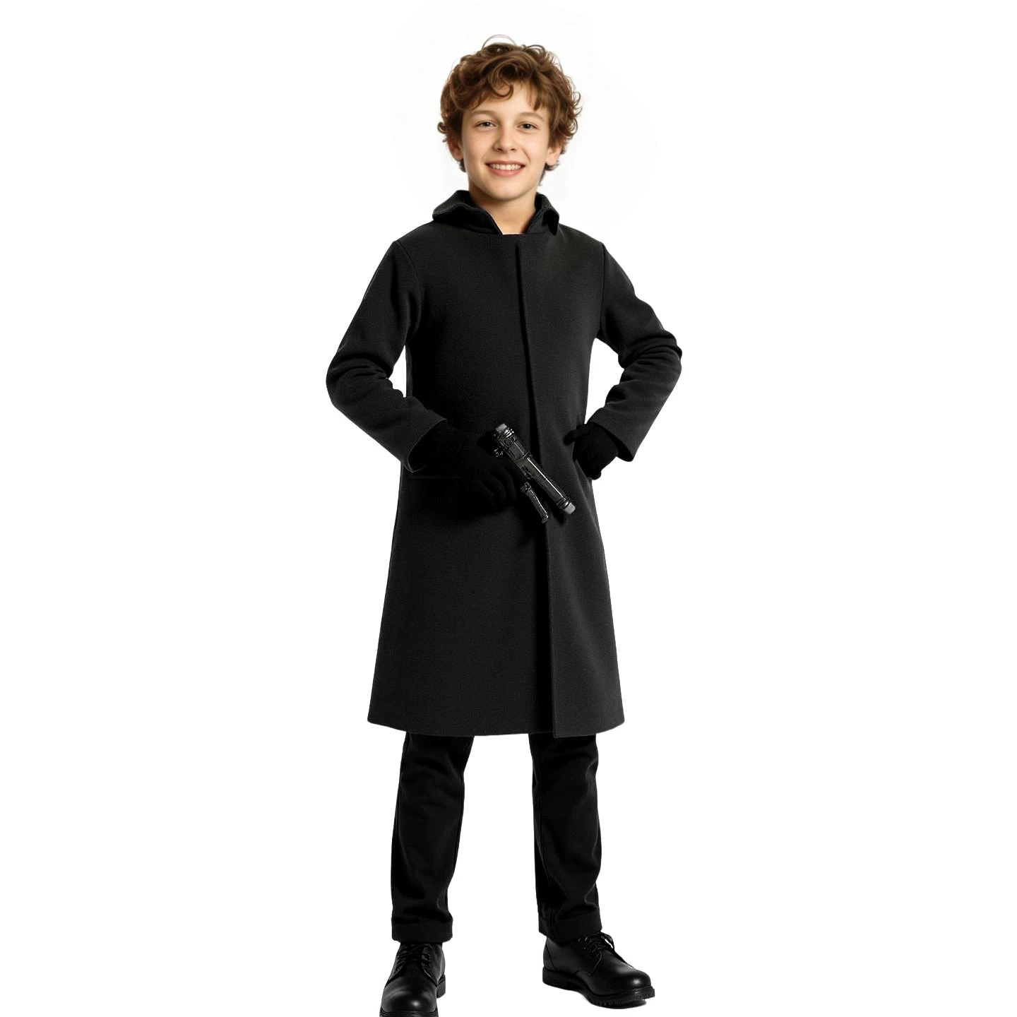 The Black Front Man Costume Kids And Adult Boss Cosplay Outfit With Hood And Gloves 2 The Black Front Man Costume Kids And Adult Boss Cosplay Outfit With Hood And Gloves - Image 2