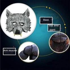 Child Muscle Wolf Suits Werewolf Costume With Mask For Boys Kids Halloween Monster Dress Up 10 Child Muscle Wolf Suits Werewolf Costume With Mask For Boys Kids Halloween Monster Dress Up -Children Toys Sale kids werewolf cosplay costume 1
