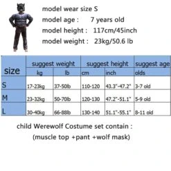 Child Muscle Wolf Suits Werewolf Costume With Mask For Boys Kids Halloween Monster Dress Up 13 Child Muscle Wolf Suits Werewolf Costume With Mask For Boys Kids Halloween Monster Dress Up -Children Toys Sale kids werewolf cosplay costume 3