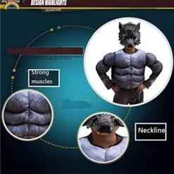 Child Muscle Wolf Suits Werewolf Costume With Mask For Boys Kids Halloween Monster Dress Up 12 Child Muscle Wolf Suits Werewolf Costume With Mask For Boys Kids Halloween Monster Dress Up -Children Toys Sale kids werewolf cosplay costume 4