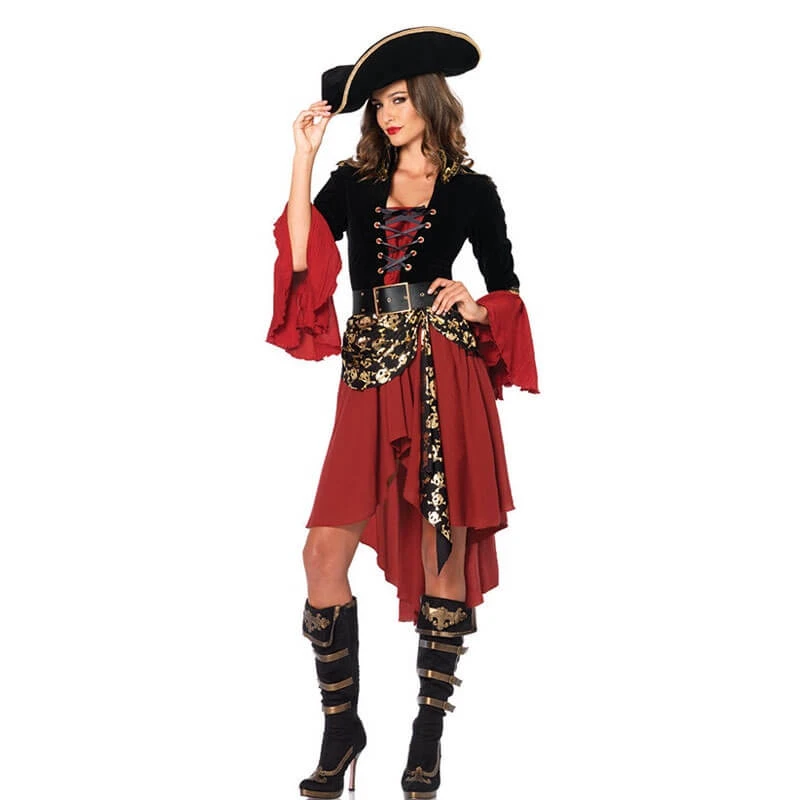 Ladies Pirate Outfit Masquerade Womens Pirate Dress Halloween Cosplay Pirates Of The Caribbean Captain Sparrow Costume 3 Ladies Pirate Outfit Masquerade Womens Pirate Dress Halloween Cosplay Pirates Of The Caribbean Captain Sparrow Costume - Image 3