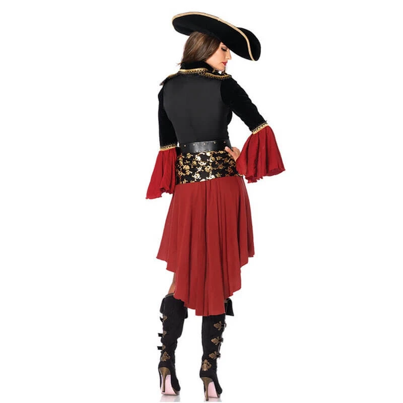 Ladies Pirate Outfit Masquerade Womens Pirate Dress Halloween Cosplay Pirates Of The Caribbean Captain Sparrow Costume 4 Ladies Pirate Outfit Masquerade Womens Pirate Dress Halloween Cosplay Pirates Of The Caribbean Captain Sparrow Costume - Image 4