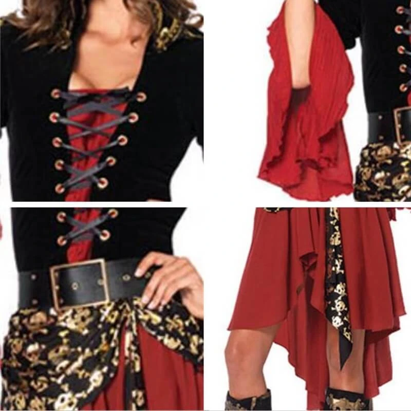 Ladies Pirate Outfit Masquerade Womens Pirate Dress Halloween Cosplay Pirates Of The Caribbean Captain Sparrow Costume 6 Ladies Pirate Outfit Masquerade Womens Pirate Dress Halloween Cosplay Pirates Of The Caribbean Captain Sparrow Costume - Image 6
