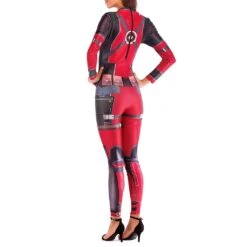 Lady Deady Pool Cosplay Costume Women Red Jumpsuit And Helmet For Halloween Party -Children Toys Sale lady deadpool costume Women Avengers cosplay Jumpsuit 2