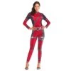 Lady Deady Pool Cosplay Costume Women Red Jumpsuit And Helmet For Halloween Party