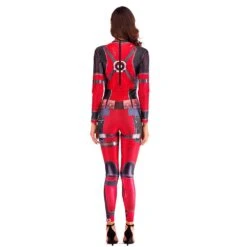 Lady Deady Pool Cosplay Costume Women Red Jumpsuit And Helmet For Halloween Party -Children Toys Sale lady deadpool costume 5