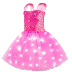 Kids Light-up Cowgirl Dress Fancy Barbara LED Tutu Dress Girls Dress Up Cosplay Costumes -Children Toys Sale light up barbie dress 10