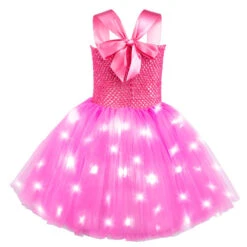 Kids Light-up Cowgirl Dress Fancy Barbara LED Tutu Dress Girls Dress Up Cosplay Costumes -Children Toys Sale light up barbie dress 2