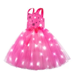 Kids Light-up Cowgirl Dress Fancy Barbara LED Tutu Dress Girls Dress Up Cosplay Costumes -Children Toys Sale light up barbie dress 6