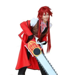 Adult Grell Sutcliff Costume Grim Reaper Grelle Cosplay Outfit Red Uniform With Accessories Full Set