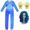 Kids Chloe Charming Jumpsuit With Gloves The Rise Red Blue Outfit For Carnival