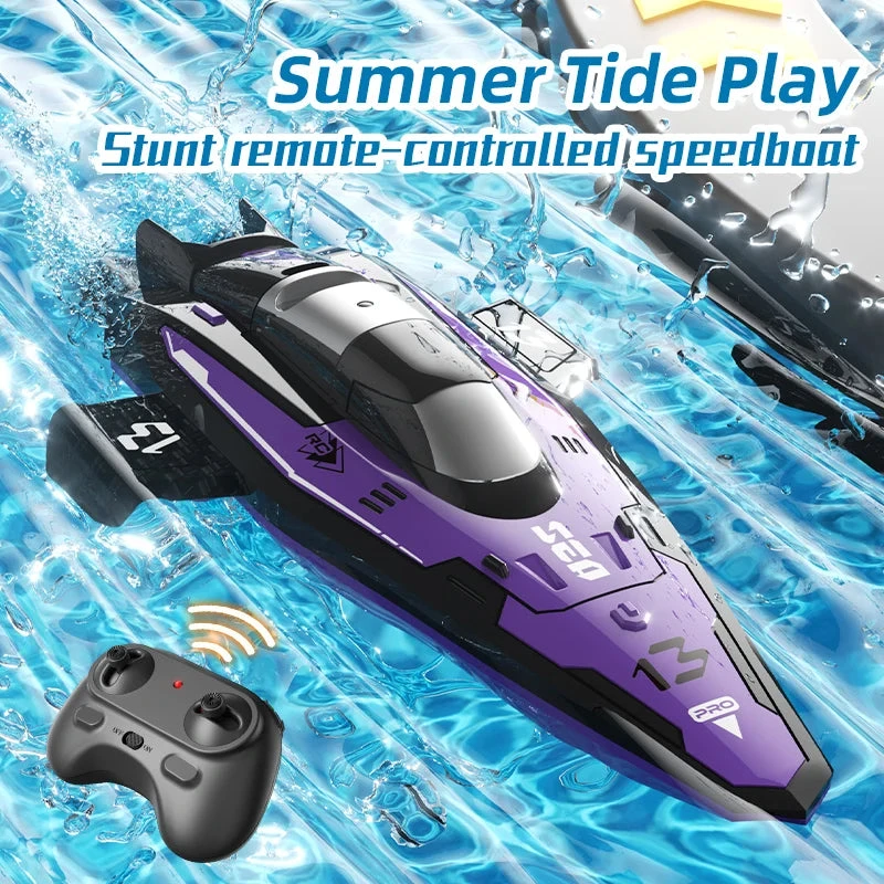 Kids Remote Control Boat 2.4G RC Rolling Stunt Boat Two Speeds Adjustable Speedboat 8 Kids Remote Control Boat 2.4G RC Rolling Stunt Boat Two Speeds Adjustable Speedboat - Image 8
