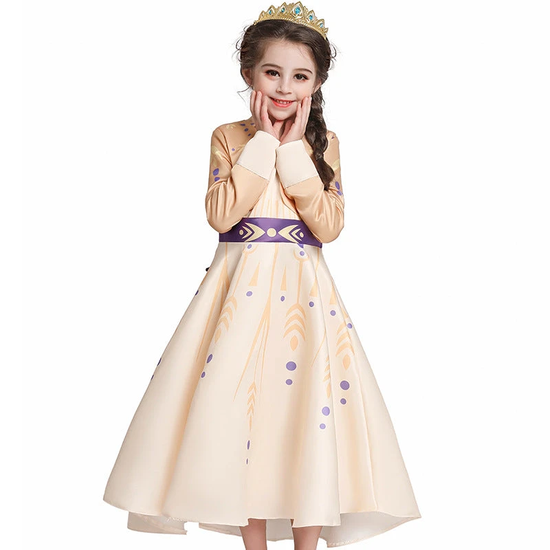 Kids Princess Aanna Dress Halloween Costume Girls Cosplay Party Dress With Accessories 2 Kids Princess Aanna Dress Halloween Costume Girls Cosplay Party Dress With Accessories - Image 2