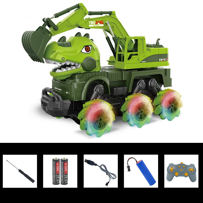 2.4G Dino Remote Control Car 9CH RC Engineering Vehicle Excavator Crane Dump Truck Mixer Truck Toy 1 2.4G Dino Remote Control Car 9CH RC Engineering Vehicle Excavator Crane Dump Truck Mixer Truck Toy