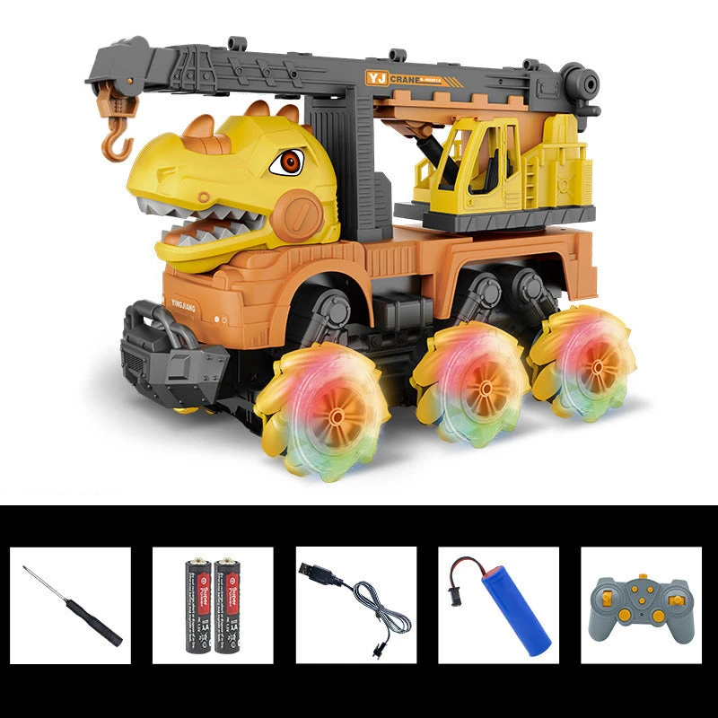 2.4G Dino Remote Control Car 9CH RC Engineering Vehicle Excavator Crane Dump Truck Mixer Truck Toy 2 2.4G Dino Remote Control Car 9CH RC Engineering Vehicle Excavator Crane Dump Truck Mixer Truck Toy - Image 2