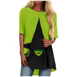 Women Wicked T-shirt The Witch Summer Tee Green Elphaba Costume For Adult -Children Toys Sale main 18